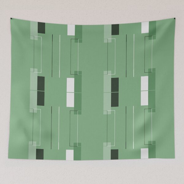 Item preview, White Hairline with Soft Green Squares designed and sold by Istvan Ocztos.
