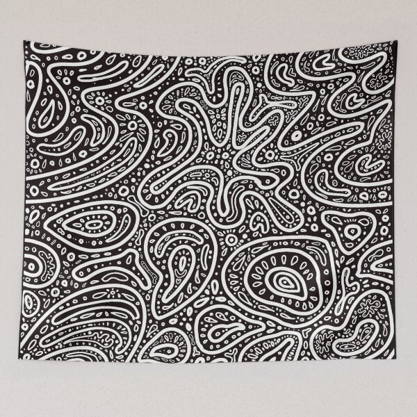 Item preview, Amoeba Paisley Black designed and sold by EmmiLooArt.