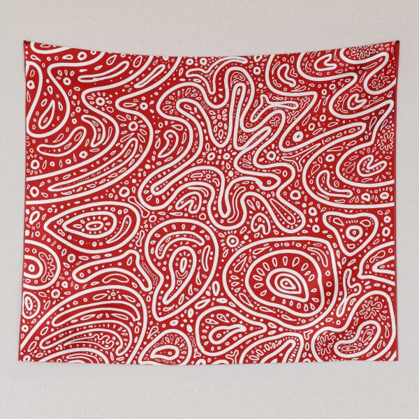 Item preview, Amoeba Paisley Red designed and sold by EmmiLooArt.