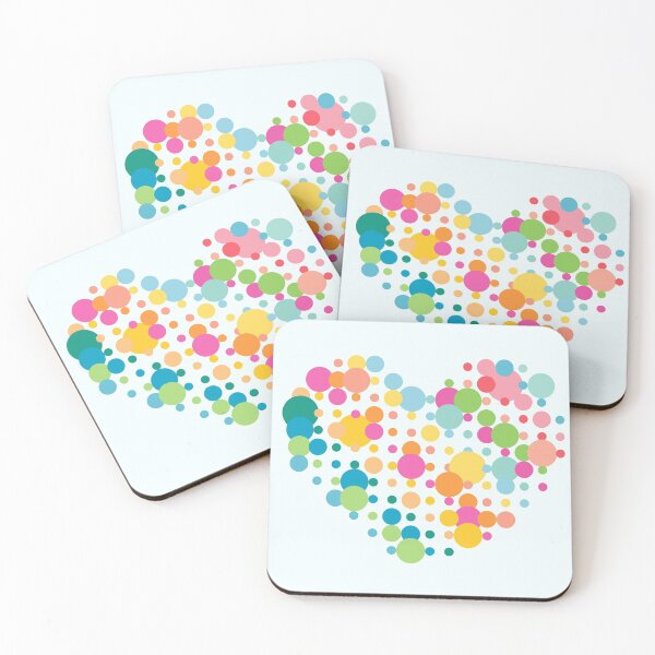 Item preview, Heart - dotted design in neon pastel colours designed and sold by greatnorris.