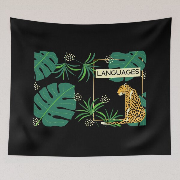 Item preview, LANGUAGE NOTES Modern Language Learning Polyglot Abstract Plants Cheetah designed and sold by a-little-ink.