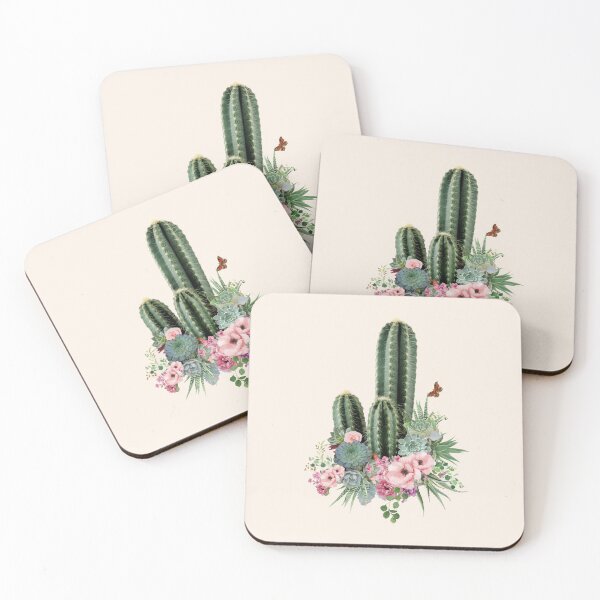 Item preview, Succulents composition with aloe cactus and pink flower, watercolor, cool succulent plant drawing designed and sold by Collagedream.