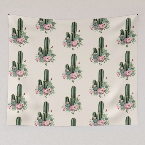 Item preview, Succulents composition with aloe cactus and pink flower, watercolor, cool succulent plant drawing designed and sold by Collagedream.