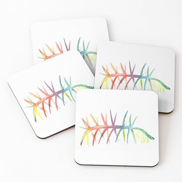 Item preview, Watercolor Fossil Hallucigenia in Rainbow designed and sold by VivtheFish.