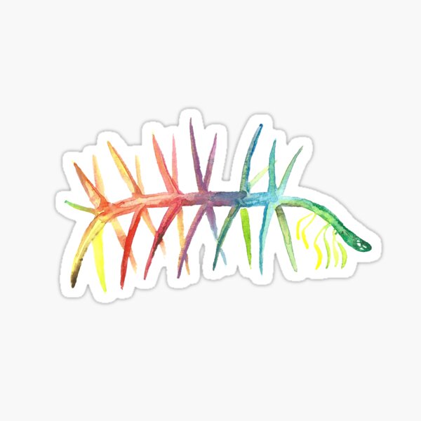 Item preview, Watercolor Fossil Hallucigenia in Rainbow designed and sold by VivtheFish.