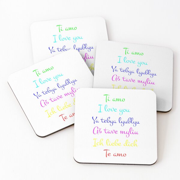 Artikelvorschau, Ti amo, ich liebe dich, Ya tebya lyublyu, Aš tave myliu, Ich liebe dich, Te amo entworfen und verkauft von LiniShop.
