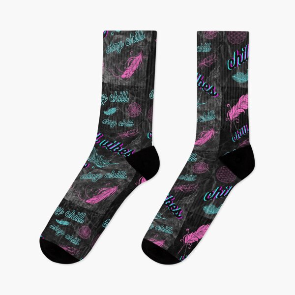 Item preview, chill vibes, stay chill, black and neon designed and sold by zanybay.