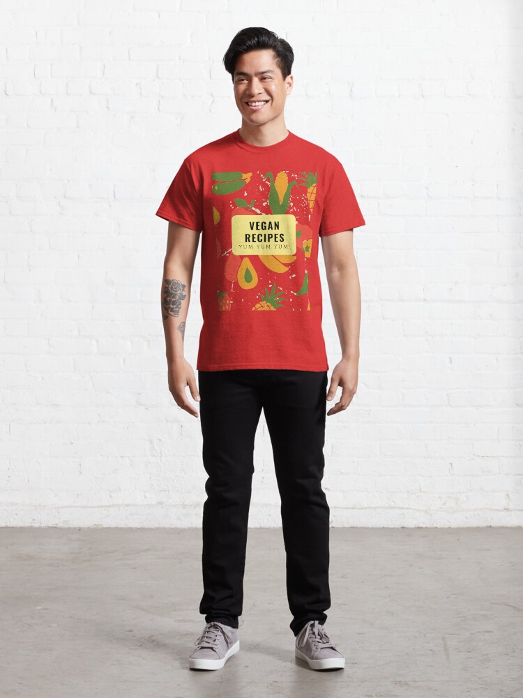 VEGAN REZEPTE Yum Cute Bright Retro Fruit Veg T-Shirt