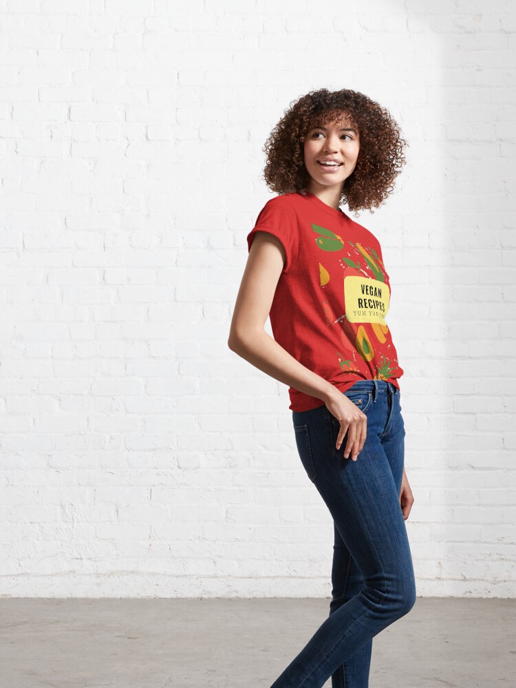 VEGAN REZEPTE Yum Cute Bright Retro Fruit Veg T-Shirt