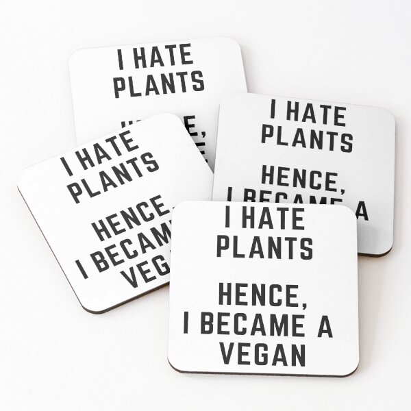 Item preview, Plant obsessed "I HATE PLANTS. HENCE, I BECAM A VEGAN" sarcastic quote t shirt [P-Q 44][607] designed and sold by HIPNOTIZAR  CRAFTS.