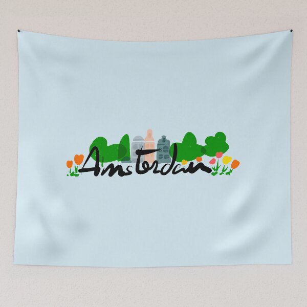 Item preview, Amsterdam Tulips & Houses Skyline | Netherlands designed and sold by Covo Studio.