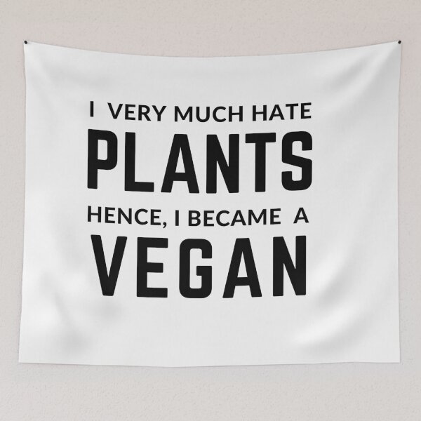 Item preview, Plant obsessed "I HATE PLANTS. HENCE, I BECAM A VEGAN" sarcastic quote t shirt [P-Q 45][609] designed and sold by HIPNOTIZAR  CRAFTS.