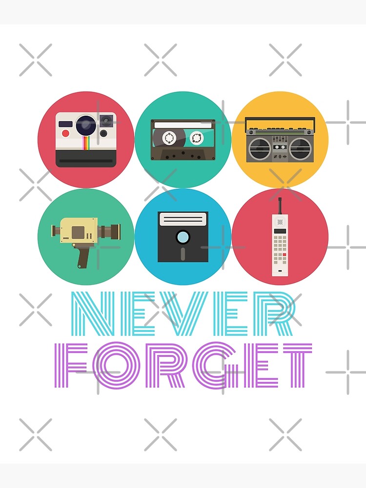 "Retro Vintage Old School Camera Floppy Disk Cell Phone Radio