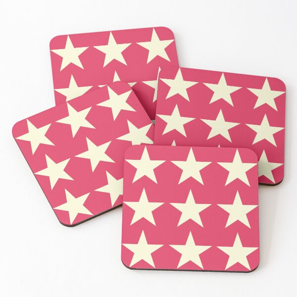 Item preview, Large CREAM and RASPBERRY PINK STARS designed and sold by RachelMacht.