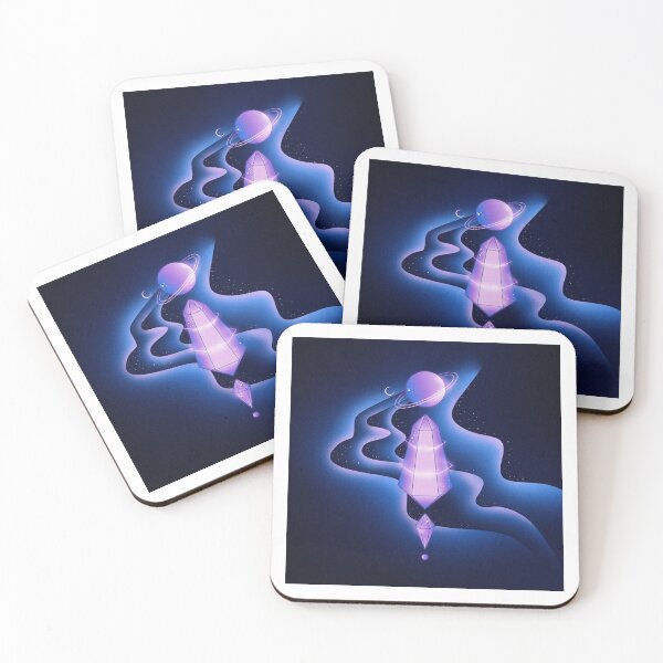 Item preview, Galaxy Gems illustration, relaxing art print, blue and pink designed and sold by TheHoodSheep.