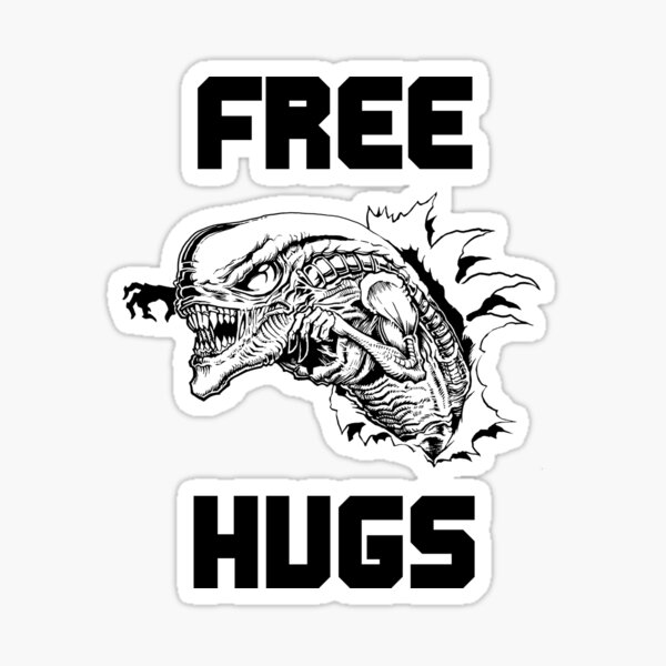 Free Alien Hugs Xenomorph Sticker For Sale By T Paw Redbubble 9067