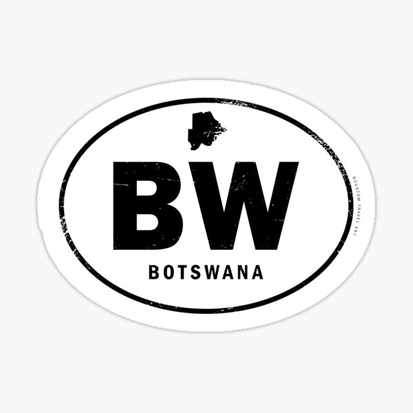 Artikel-Vorschau von Distressed Botswana Country Code, designt und verkauft von CustomTravelArt.