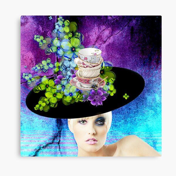 Eye Eye, Young Lady Sporting a teacup hat Canvas Print