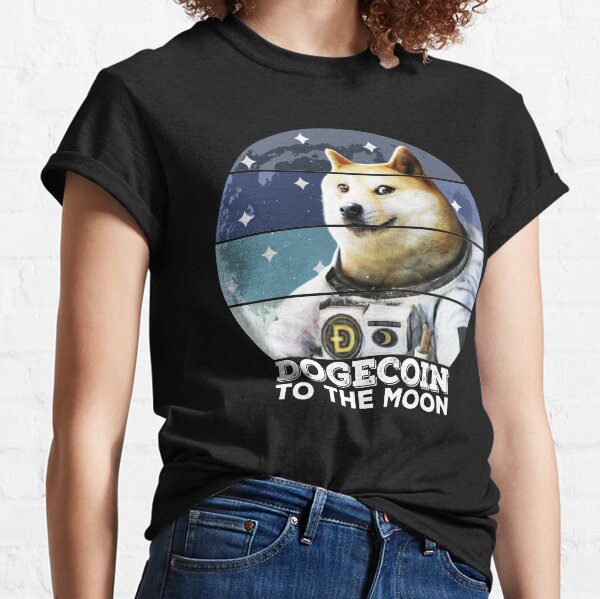 Dogecoin To The Moon HODL Cryptocurrency Funny Cool Gift Idea Classic T-Shirt