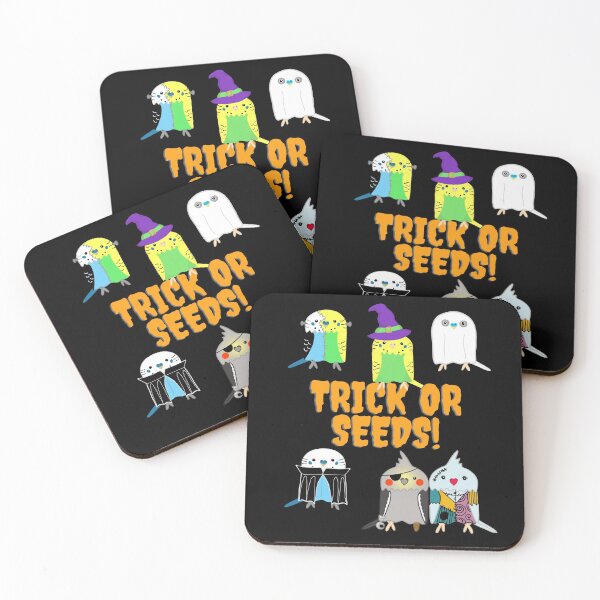 Item preview, Trick or Seeds, Halloween Budgie, Cockatiel Parakeets Trick or Treat designed and sold by Koalaslifestyle.