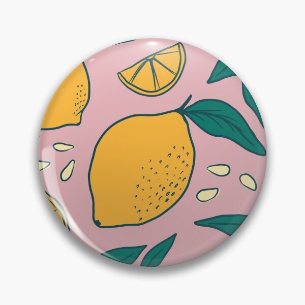 Item preview, Retro seamless pattern with yellow lemons on pink background designed and sold by annetc-designs.