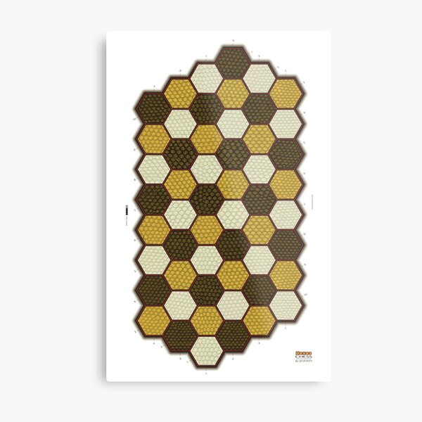 Hexes 6-Pawn Chess Board Metal Print