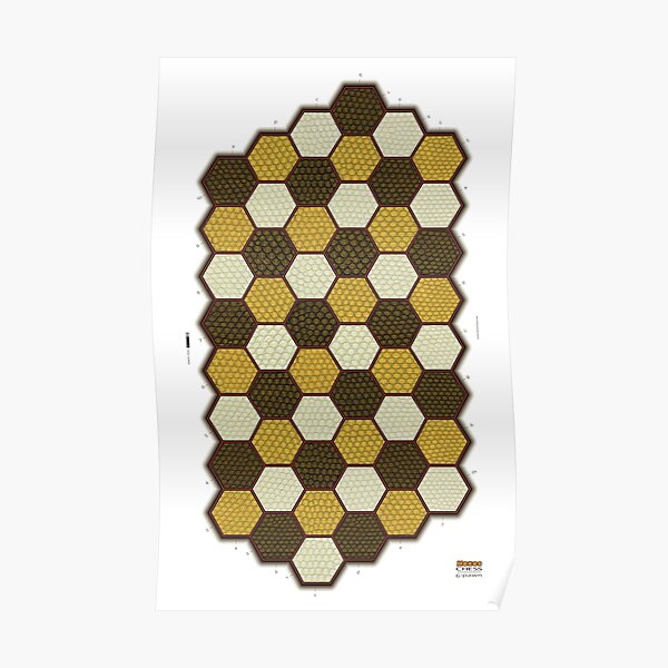 Hexes 6-Pawn Chess Board Poster