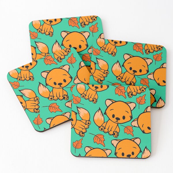 Item preview, Cute Green Autumn Fox Leaf Pattern  designed and sold by bcide.
