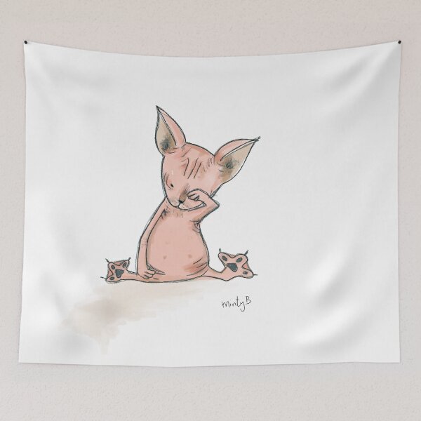 Item preview, Sleepy sphynx cat designed and sold by MintyBarlow.