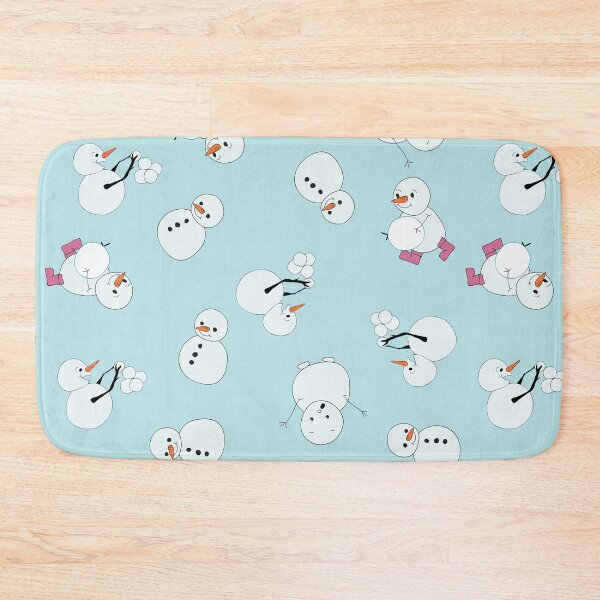 Item preview, Playful Snowmen playing with snowballs blue background designed and sold by Meg M Studio.