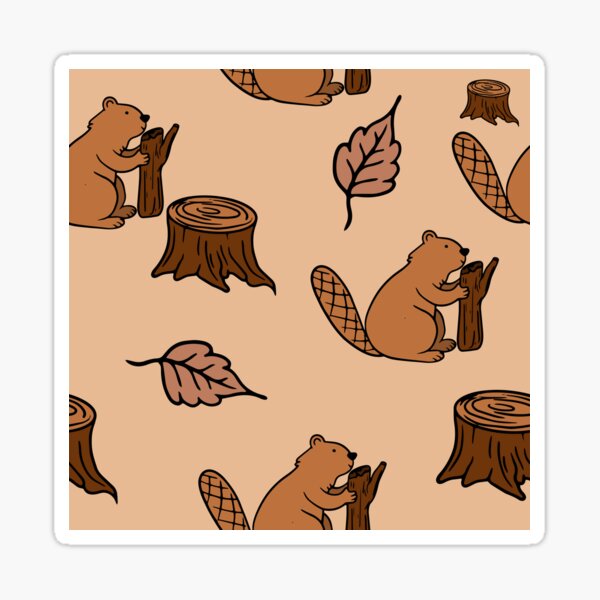 Item preview, Cute Brown Autumn Beaver Leaf Pattern  designed and sold by bcide.