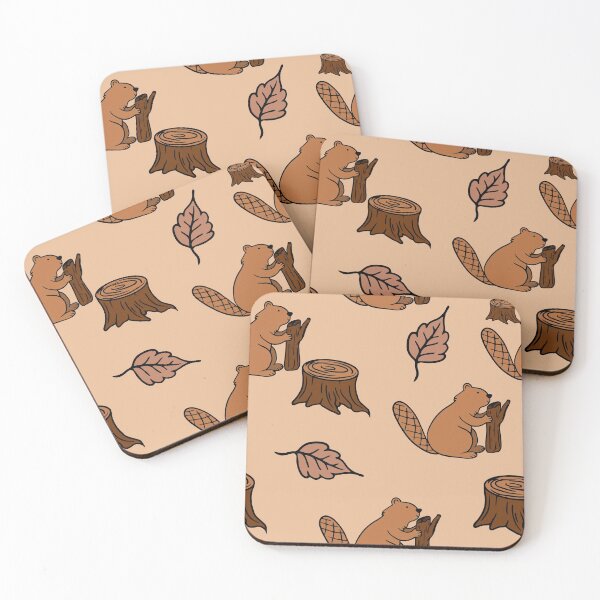 Item preview, Cute Brown Autumn Beaver Leaf Pattern  designed and sold by bcide.