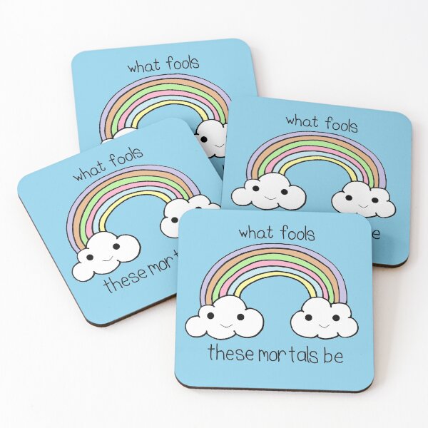 What Fools These Mortals Be Cute Clouds Coasters (Set of 4)