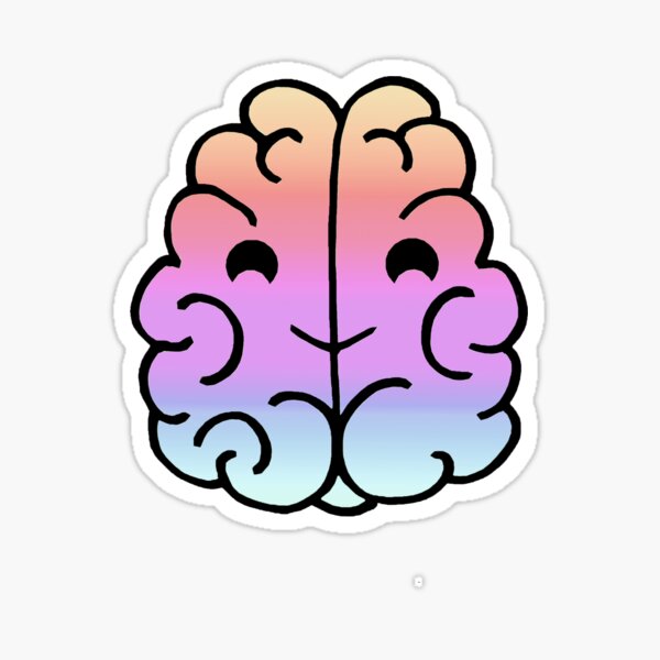 Rainbow Neurodiversity Brain Cartoon Sticker