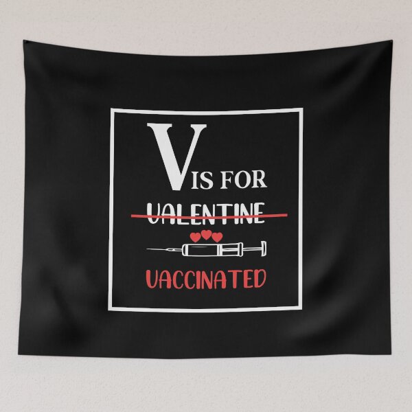 Item preview, Funny Valentine's Day V is for Vaccinated Gift Heart Love designed and sold by AliAze.