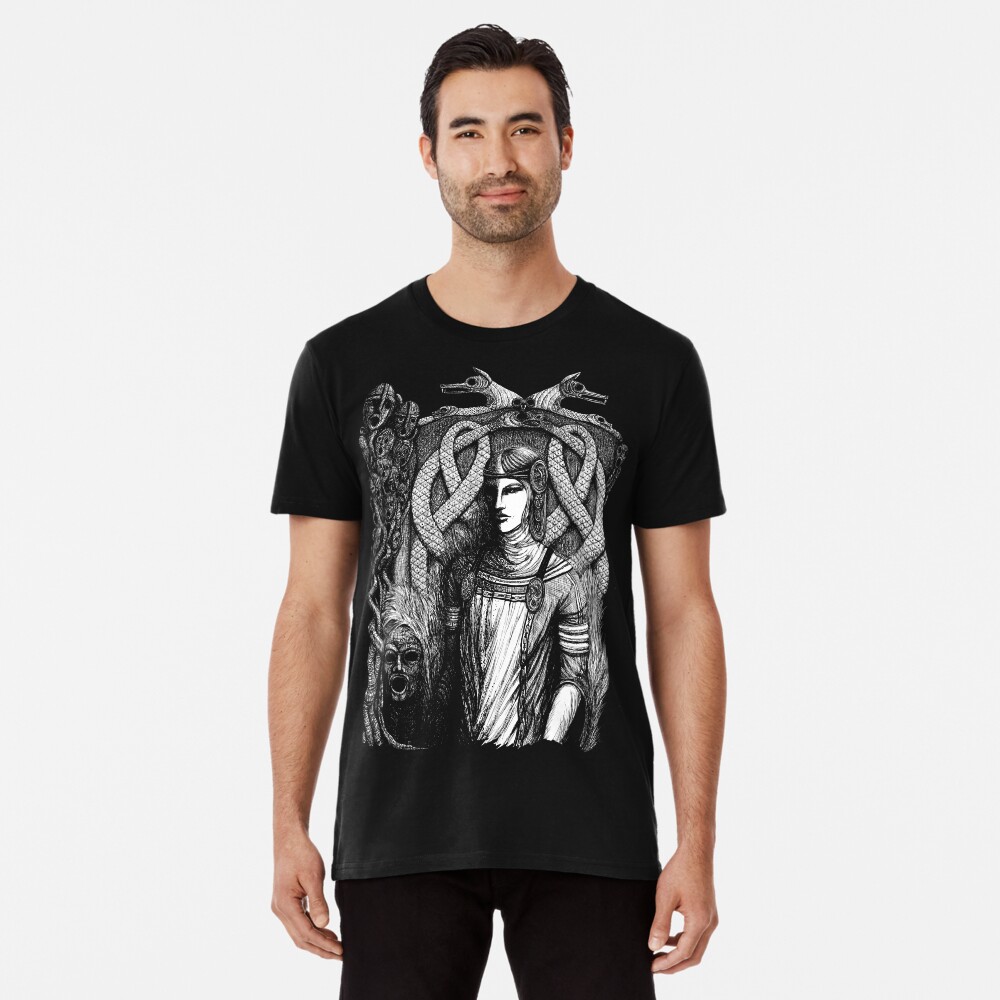 Hel, Goddess of Underworld 2 (white print) Premium T-Shirt