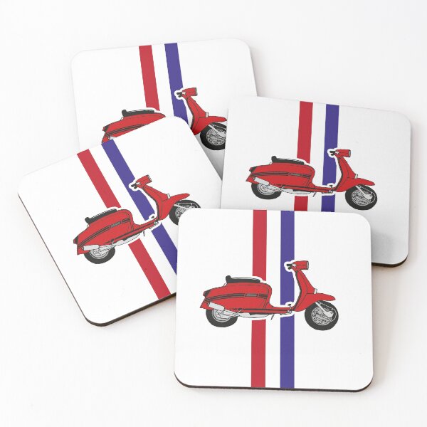 Item preview, Lambretta Scooter with classic retro mod 60s stripes for scooterists designed and sold by peterpaz.