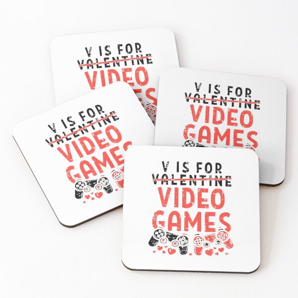 Item preview, V is for video games funny valentines day gamer boy men designed and sold by hibamouafak.
