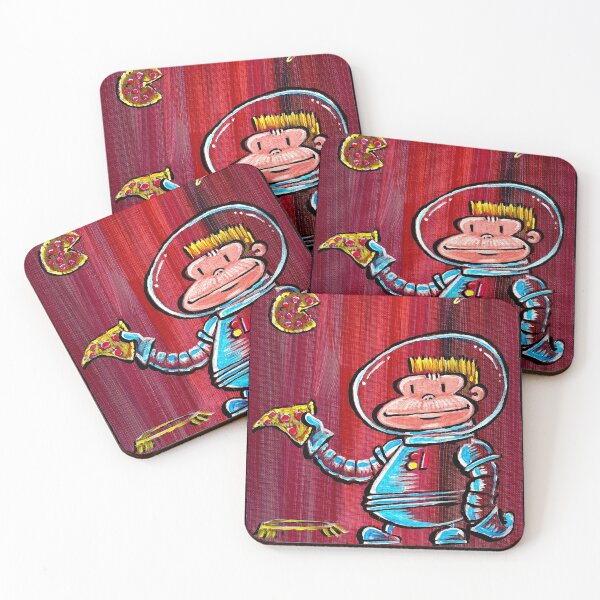 Item preview, Simio espacial con pizza designed and sold by Walter Moore.