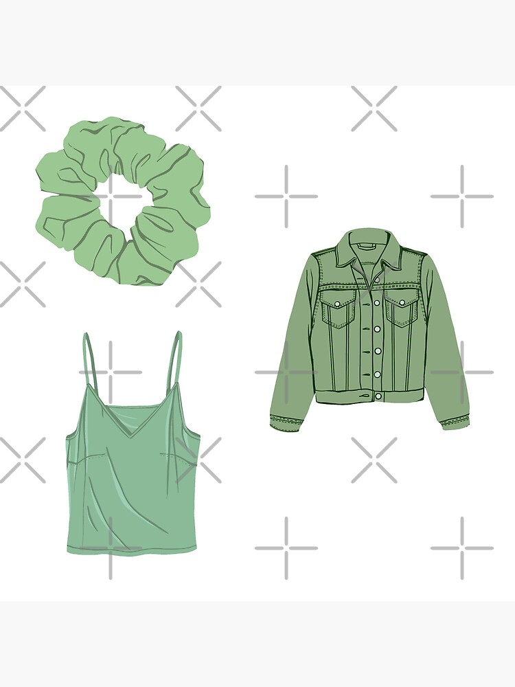 Sage green clothing and accessories  Art Board Print for Sale by Vaishy13