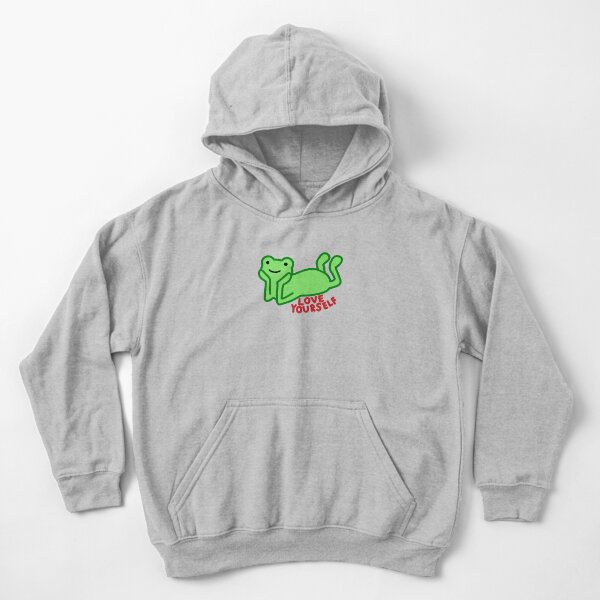 Love yourself positivity frog Kids Pullover Hoodie