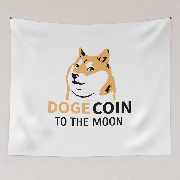 Aperçu de l'œuvre Dogecoin To The Moon, Funny Dogecoin Crypto Meme Dogecoin mignon créée et vendue par jacks-tees.