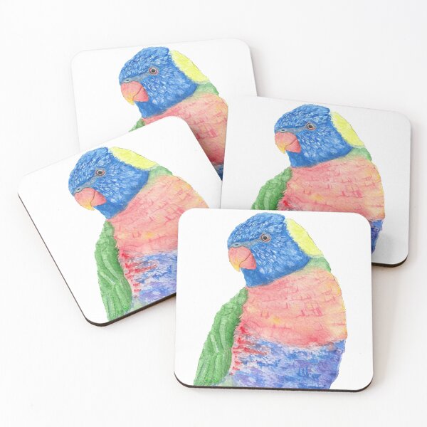 Item preview, Watercolor rainbow lorikeet parrot watercolor portrait designed and sold by L'Atelier Oranjade.