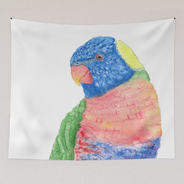 Item preview, Watercolor rainbow lorikeet parrot watercolor portrait designed and sold by L'Atelier Oranjade.
