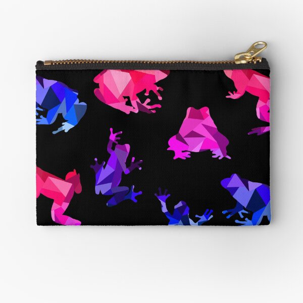 Bisexual Themed Geometric Frogs Zipper Pouch