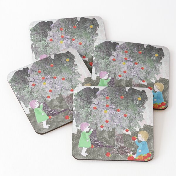 Item preview, Apple tree with girls eating apples designed and sold by SaraCeline.