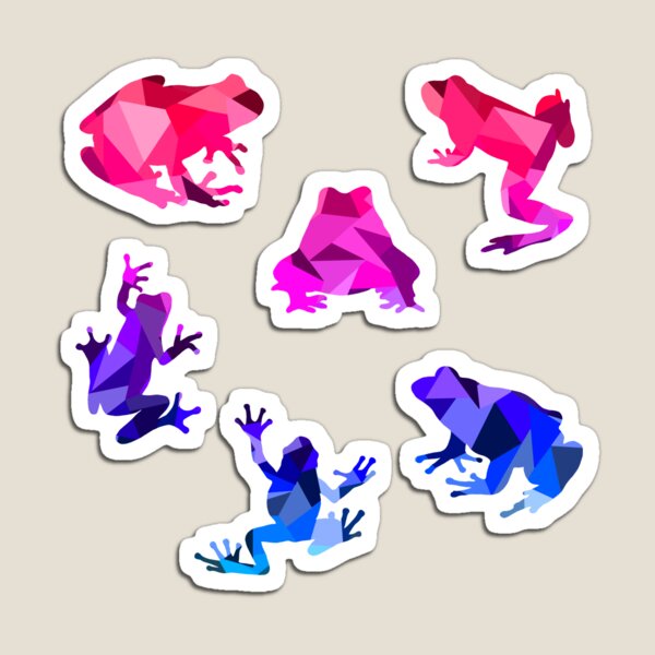 Bisexual Themed Geometric Frogs Magnet