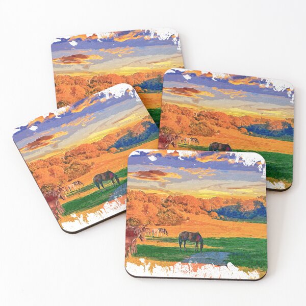 Item preview, Painting of horses in the countryside designed and sold by tamarus85.