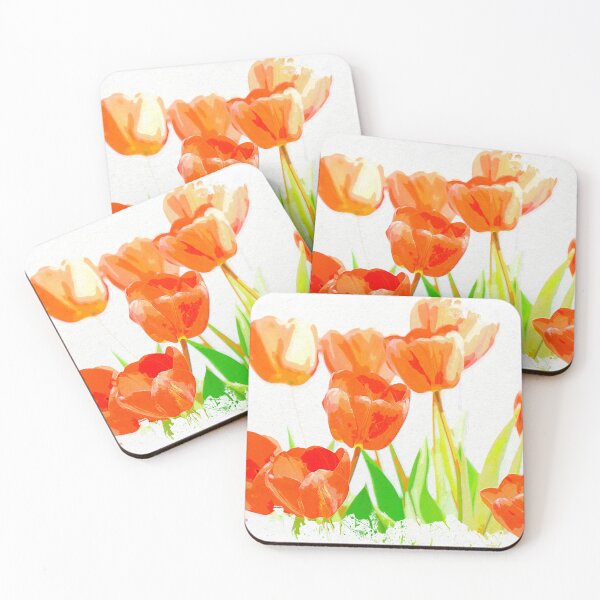 Item preview, Watercolor of red tulips designed and sold by tamarus85.