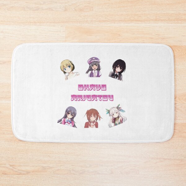 Item preview, six cute anime girls ohayo arigatou designed and sold by Omniodise.